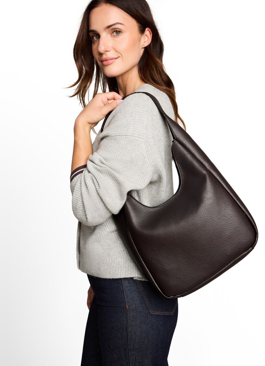 Tom Tailor - TTANALISA schoudertas met logo-reliëf - Maat ONESIZE - dark brown