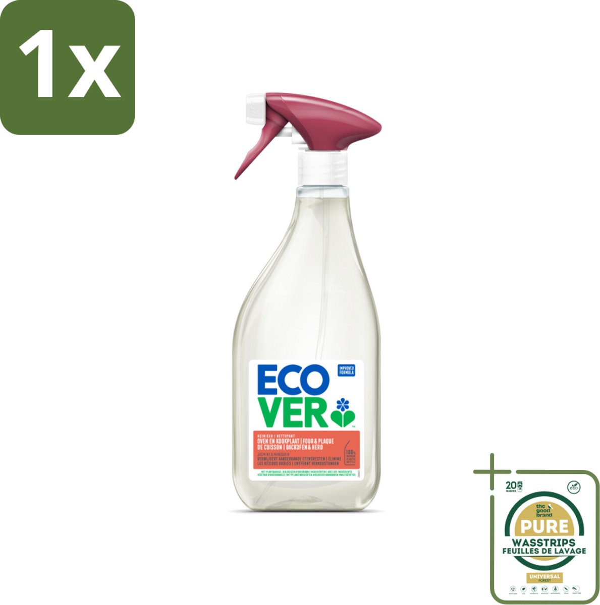 1 x Ecover - Oven- & Kookplaatreiniger - Power Cleaner - 500 ml- Oven Reiniger - Kookplaat Reiniger - Plantaardige Reiniger - Vet Verwijderen - Hardnekkig Vet
