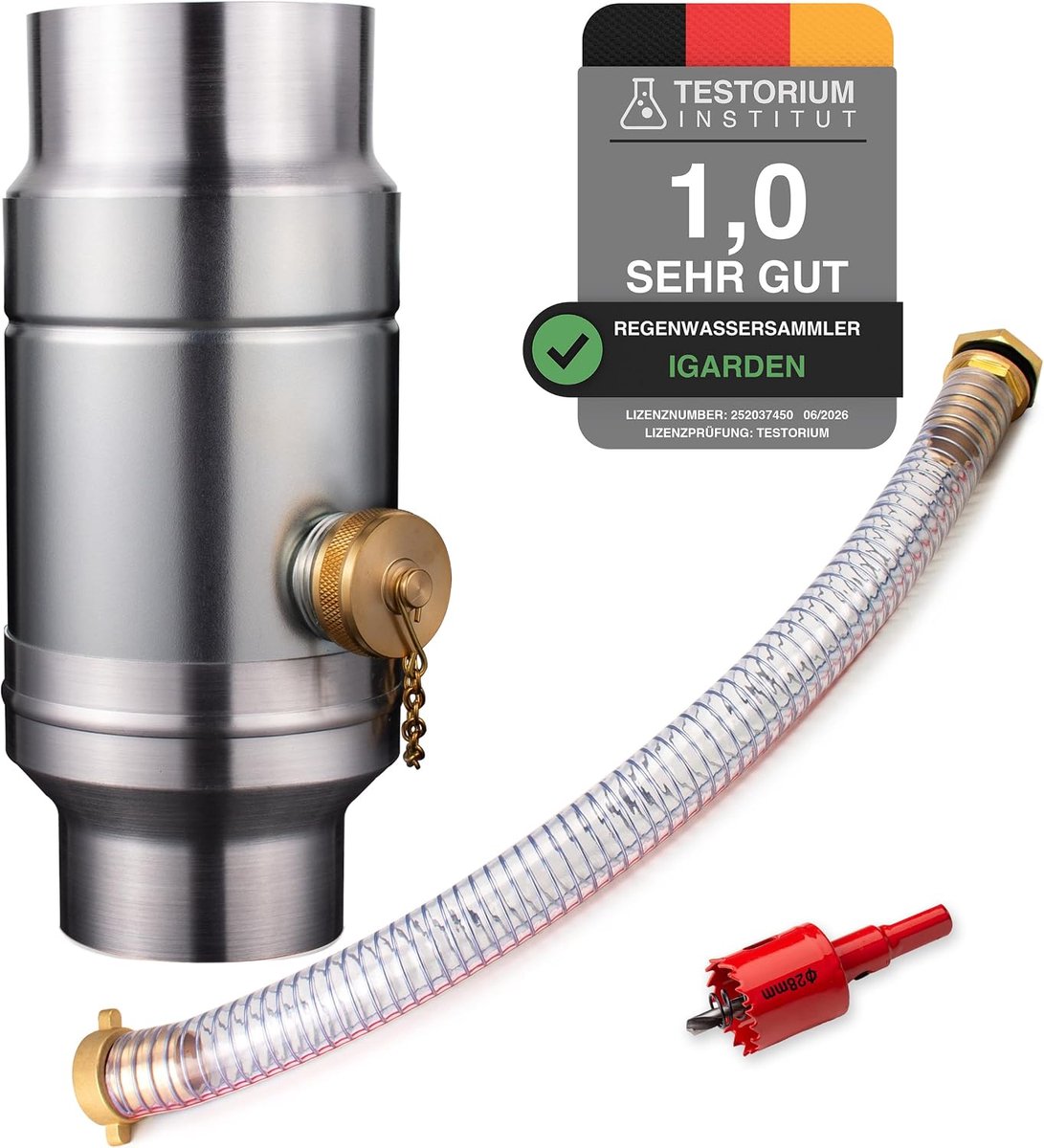 Rainwater collector 80 mm - galvaniseerd staal - dubbele wand - eenvoudig te installeren