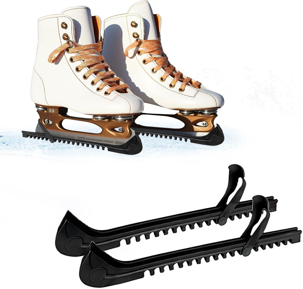 Schaatsafdekking - Zwart - 34,5 cm - Verstelbare Lemmetbeschermer voor Schaatsen - Voor Volwassenen en Kinderen