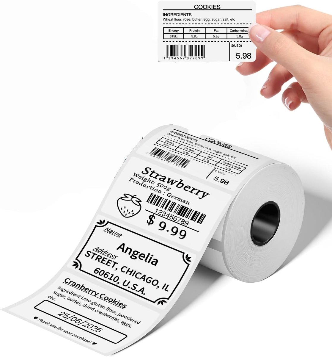 Sticker Labels 30mm x 20mm, 300 Labels/Roll, 3 Rolls, Compatible with Phomemo M110, M120, M108, M220, M221, M260 - ShopVlot