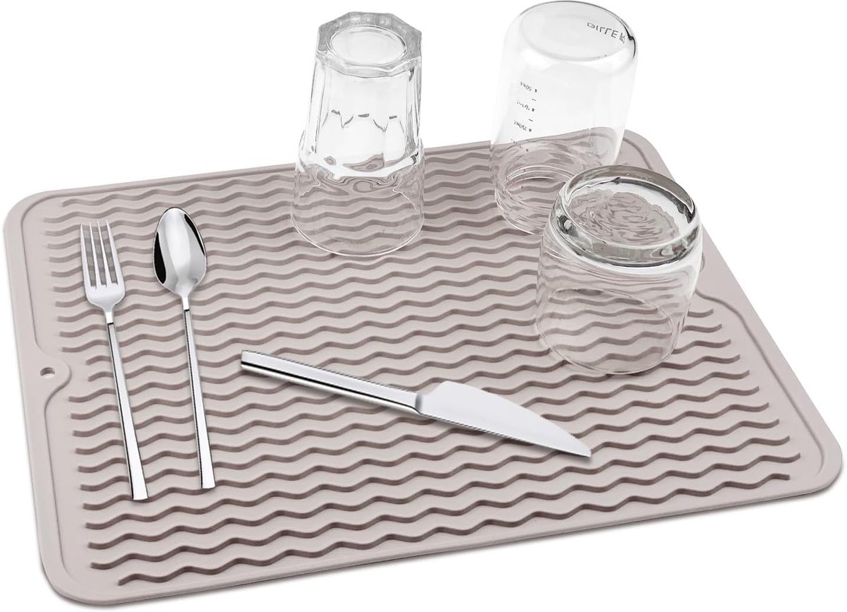 Dish Draining Mat, Tableware 40 x 30 cm, Drainer Mat, Sink, Tableware, Drying Mat, Heat-resistant, Non-Slip Sink Mat - ShopVlot