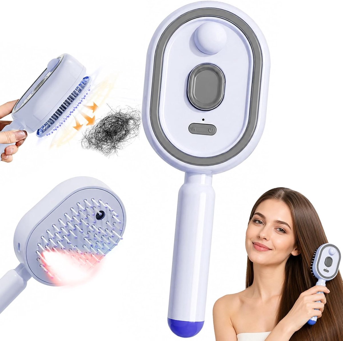 Shinybox Electric Spray Air Cushion, Massage Comb, Electric Steam, Straightening Brush, Double Care Steam, Portable - ShopVlot