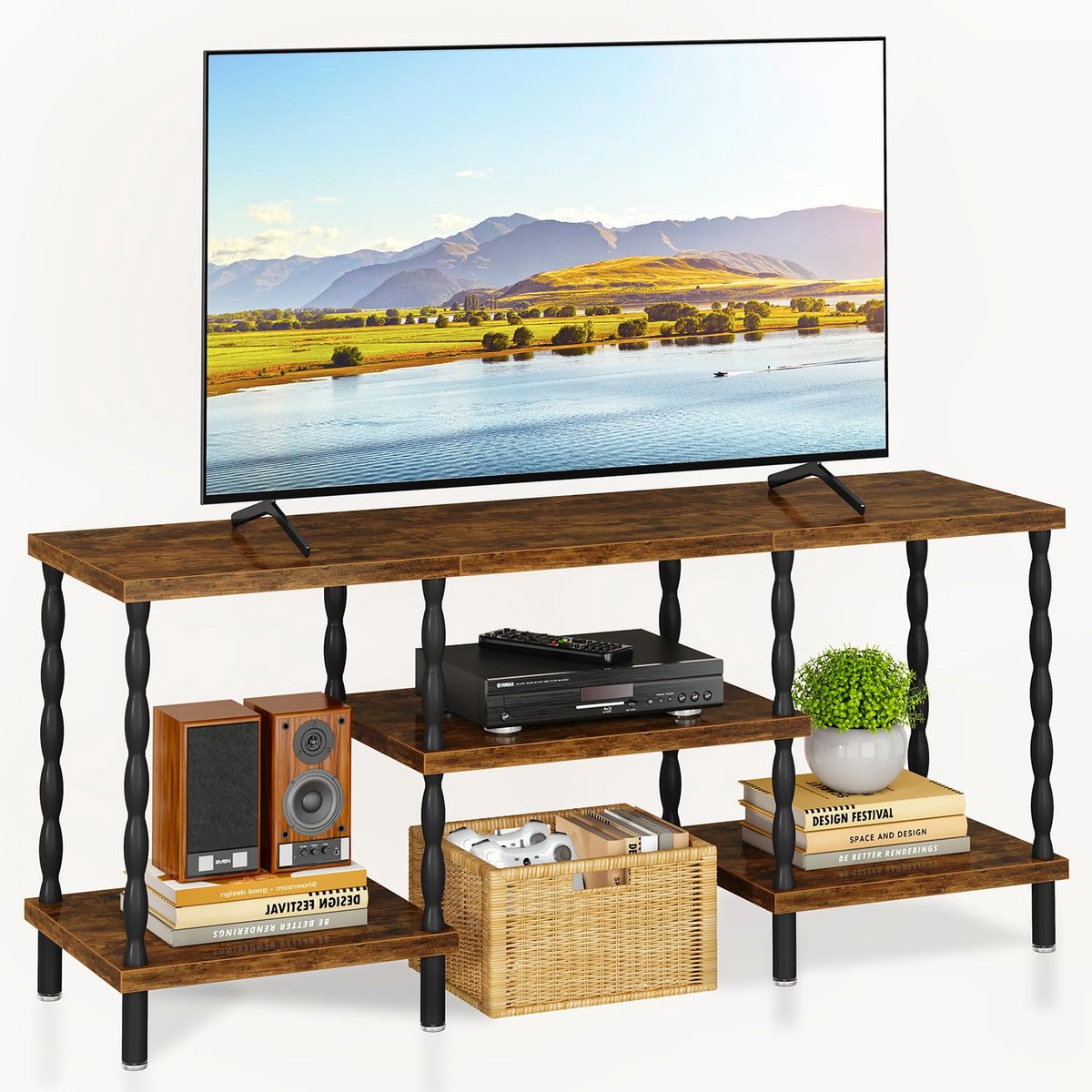 TV-kast voor tv's tot 55 inch - rustiek bruin - stijlvolle opbergoplossing - perfect voor elke woonkamer - ShopVlot