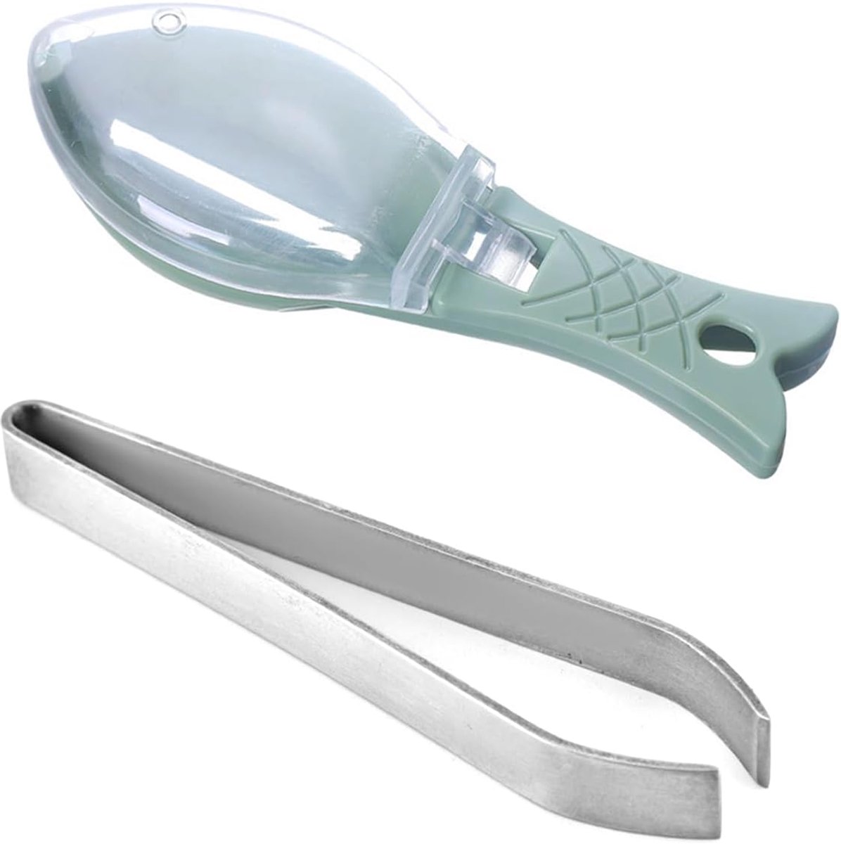 1 -Part Fish Cala Schaber And 1 -Men's, Fish Scales Cleaning Brush With Cover, Removal Of Plastic Fish Scale, Kitchen - ShopVlot