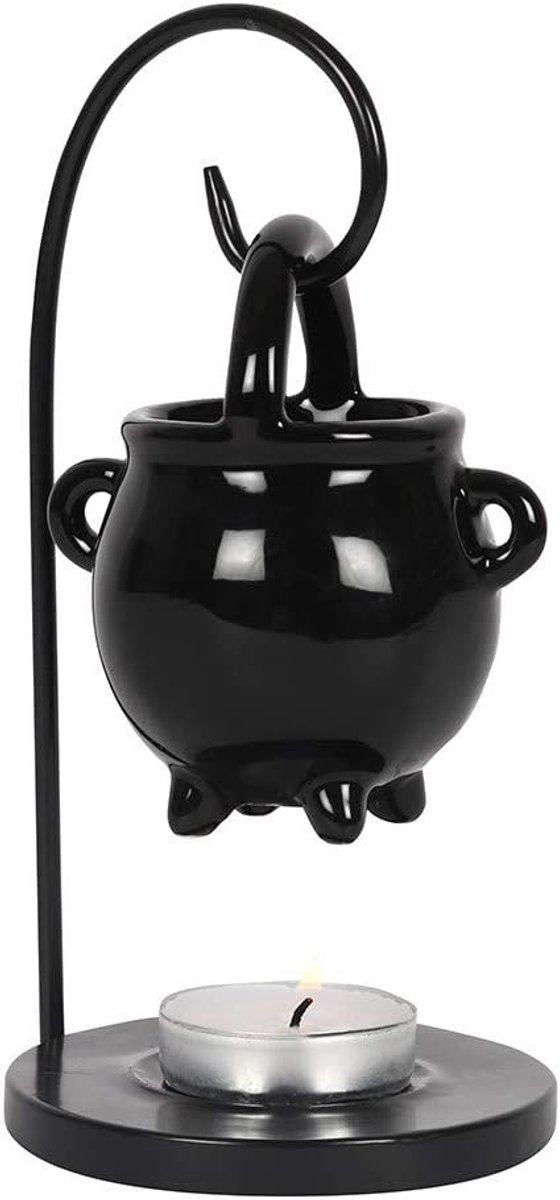Something different Spirit of Equinox Hanging Kettle Pagan Oil Burner Light 20 x 12 x 12 x 12 Black - ShopVlot