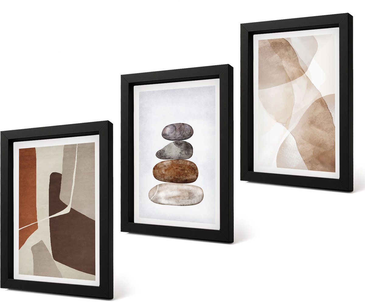 Coloray 4-Delige Schilderij Set - Abstracte schilderijen, moderne decoraties - 20 x 30 cm - Decoratieve Schilderijen - Wanddecoratie - Hal - Moderne Wanddecoratie