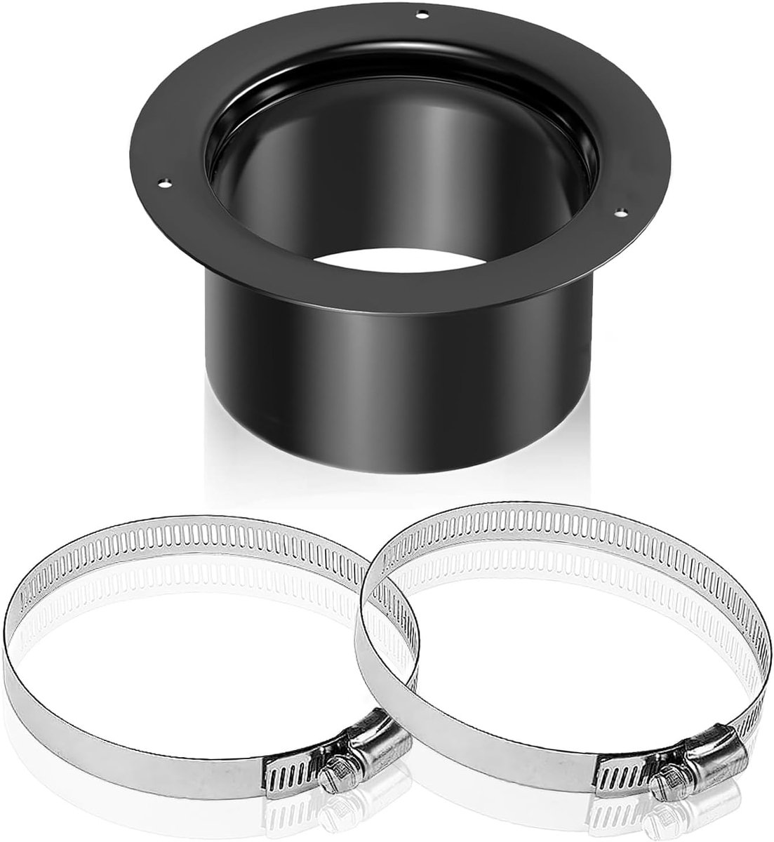 Duct Connector Flange, 75mm Wall Flange Connector with 2 Hose Clamps, Welding Flange, Straight Pipe Flange, Flange - ShopVlot