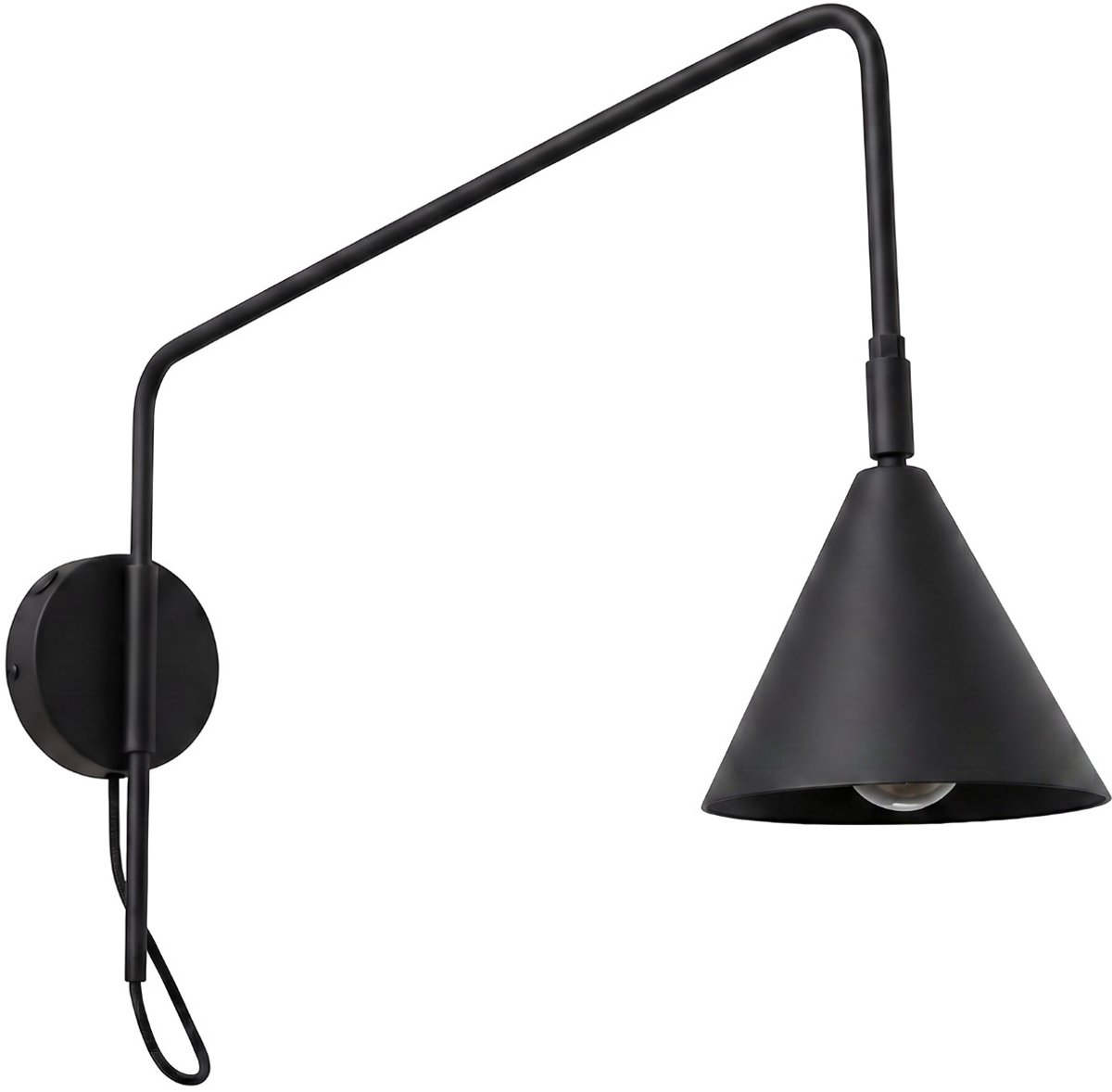 Sollux Lighting Wandlamp NOX - E14 - zwart - staal - 14x61x30cm