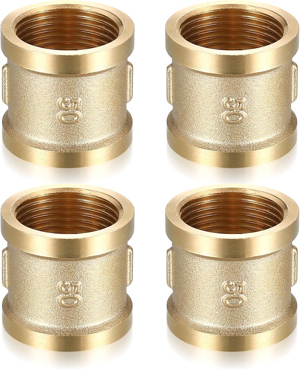 4Pcs 3/4 Inch Brass Sleeve x Female BSP Threaded Connector - Reducing Coupling - ShopVlot