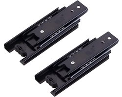 Metal Steel Drawer Runners with Ball Bearings, Tianher Heavy Duty 100mm Drawer Runners 3 Fold Full Pull-Out Side Mount - ShopVlot