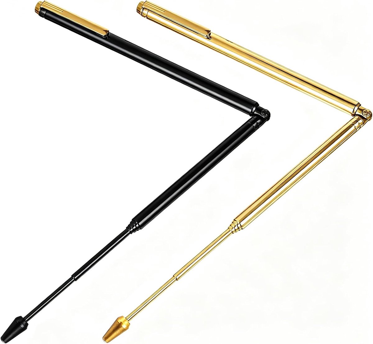 2 staven van messing, kleur messing en zwart, lengte 30 cm, voor onderzoek naar water, mineralen en metalen - ShopVlot