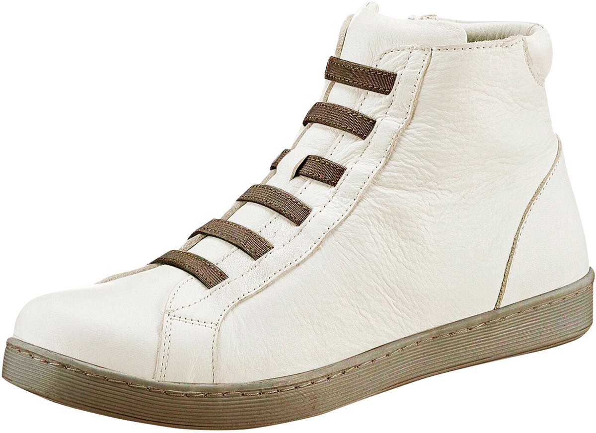 Andrea Conti Dames Hightop Sneakers Uitneembaar Voetbed Creme Wit