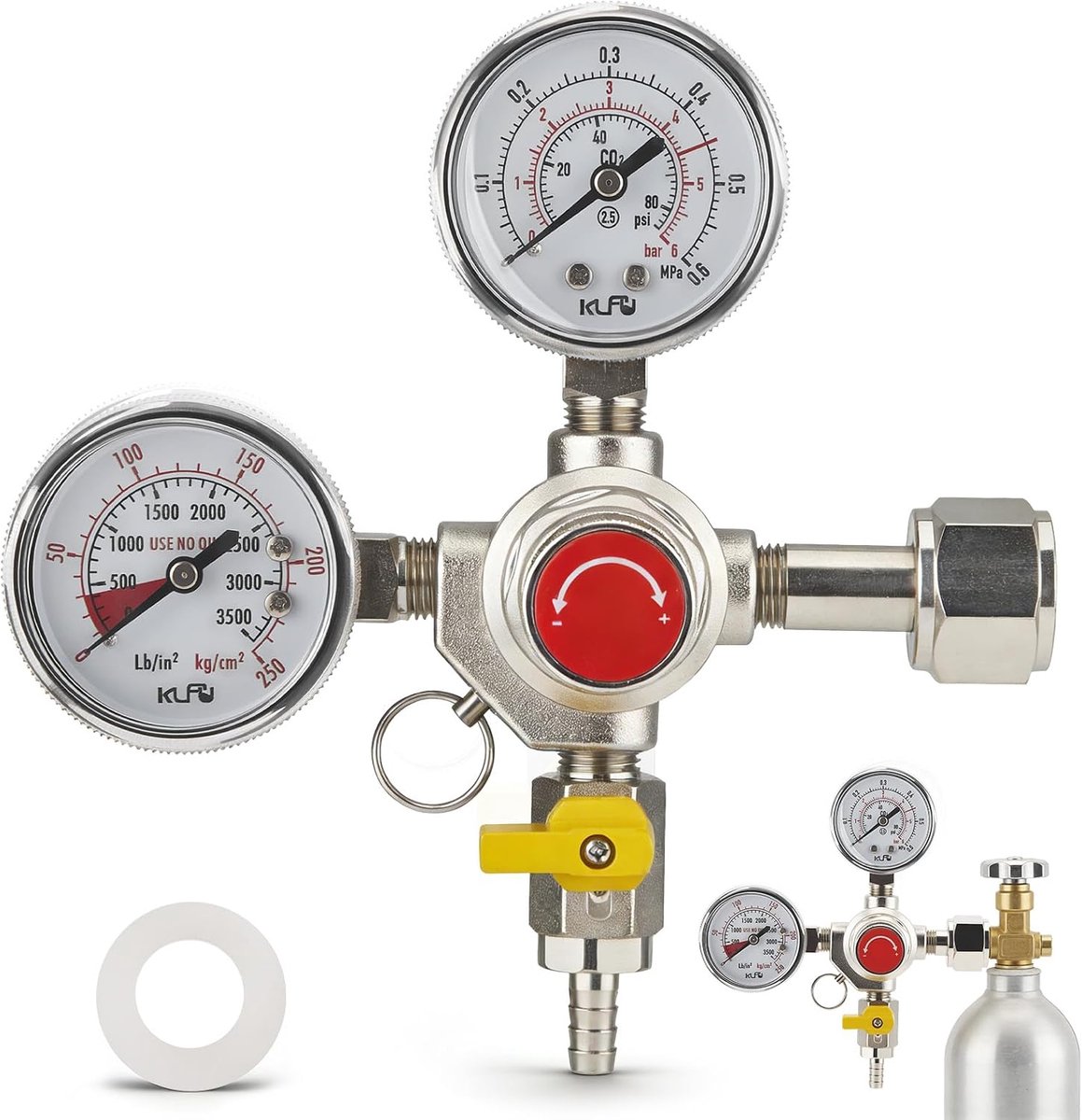 Pressure Regulator for Beer CO2 Double Tester W21.8 CO2 Pressure Regulator Professional Reusable Beer Machine Beer - ShopVlot