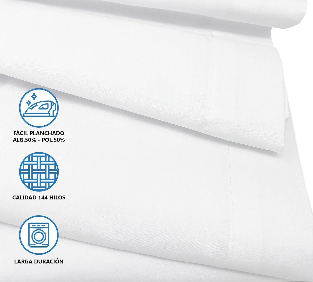 LEBENGOOD 90 x 190/200 cm White 3 Piece Bed Sheet 90 cm x 190 cm Fitted Sheet Pillowcase 50% Cotton Polycotton 90 x - ShopVlot