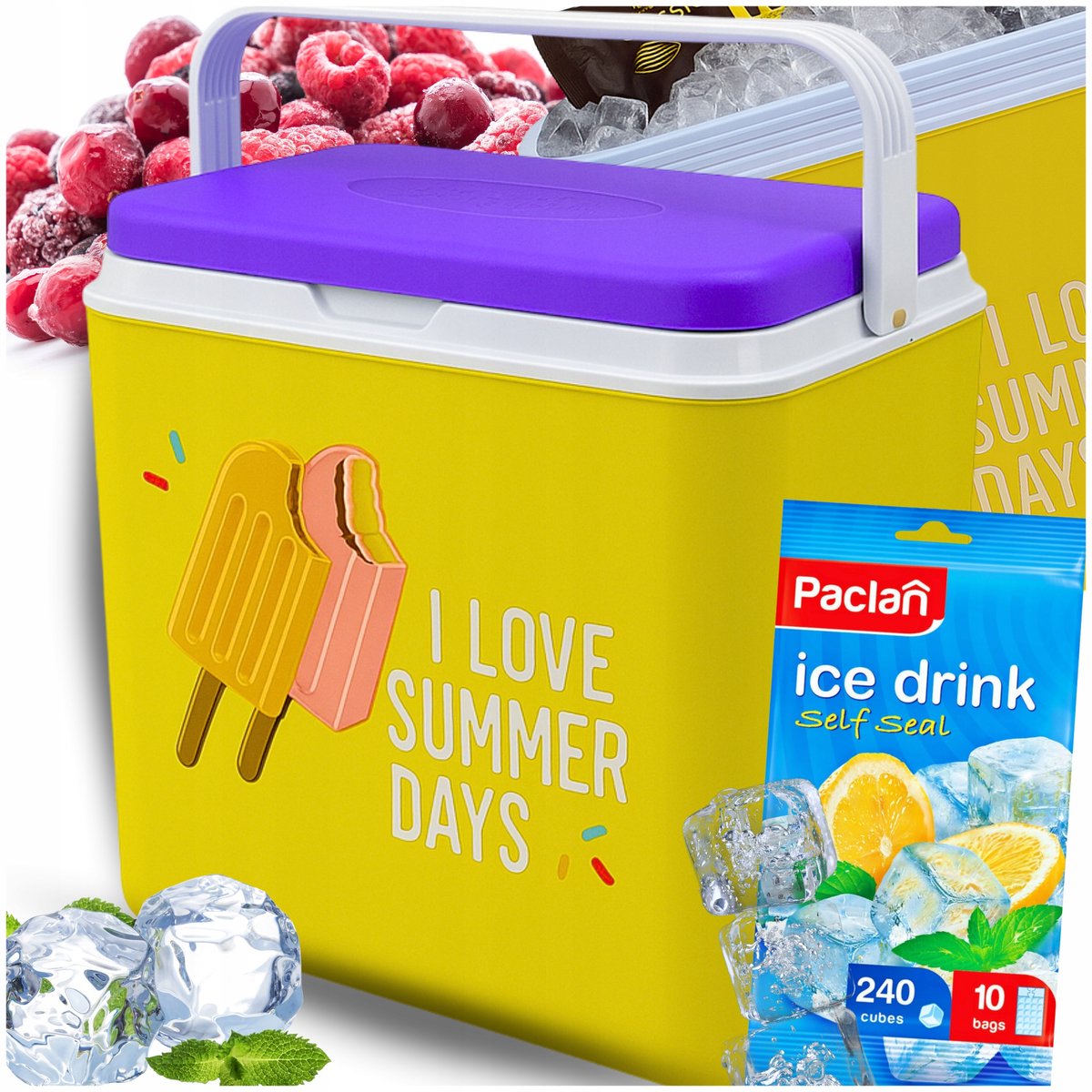 Kamai Coolbox 24L Geel - Koelbox op koelelementen + Gratis ijszakjes
