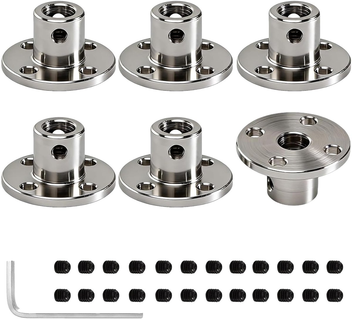 6pcs flange coupling 8mm rigid aluminum alloy shaft coupling - ShopVlot