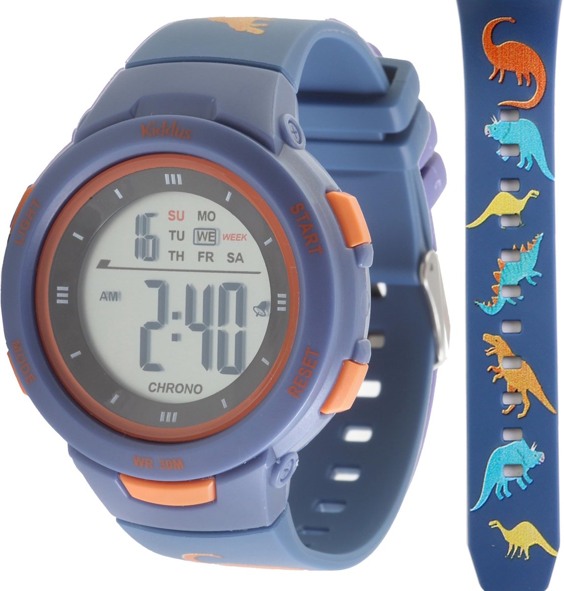 KIDDUS Digitaal Horloge voor Meisjes en Jongens. Met Stopwatch Kalender Wekker Licht. Waterafstotend. Lichtgevend - ShopVlot