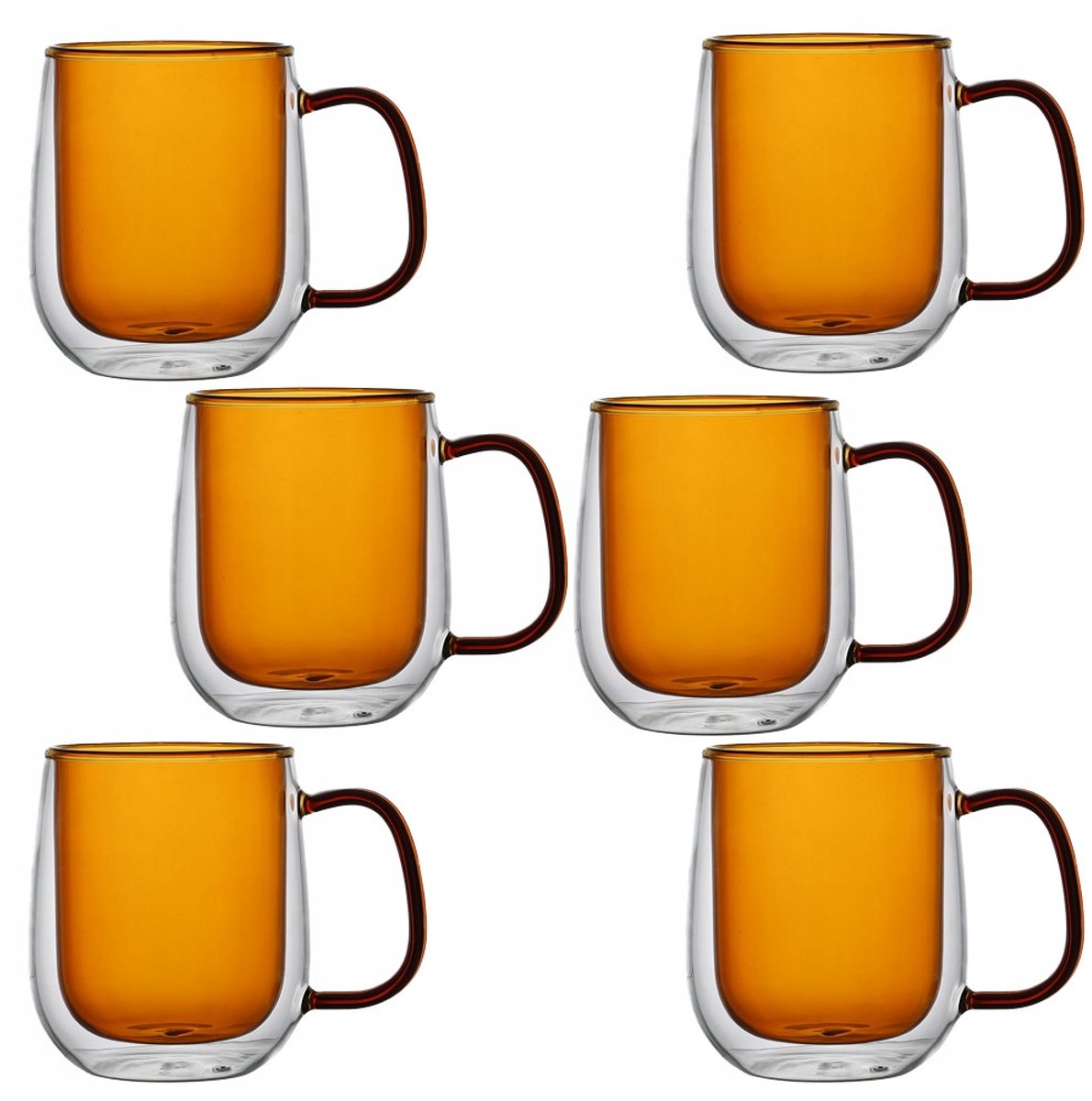 Set van 6 Thermische Glazen 300ml - Dubbelwandig voor Koffie & Thee