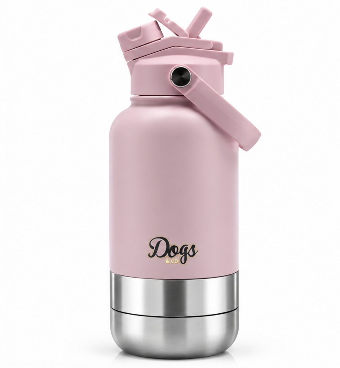 Dogs&Co® Geïsoleerde Draagbare Drinkfles Zacht Roze