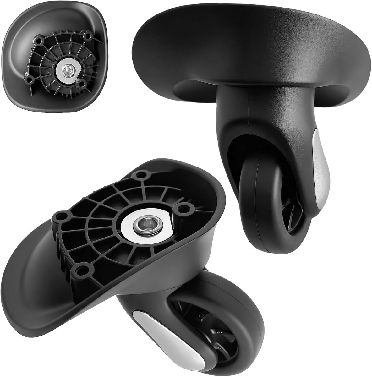 2 stuks kofferwielen, reservewielen voor kofferreparatie, 360° draaibare koffer, reservewielen met 4 bevestigingsgaten - ShopVlot