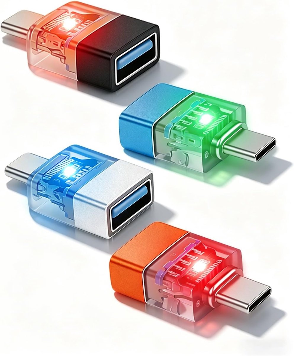 USB naar USB C Adapter 4 Pack, USB A Mannelijk naar Type C Vrouwelijk Converter Ondersteuning OTG, USB 3.0 Adapter met - ShopVlot
