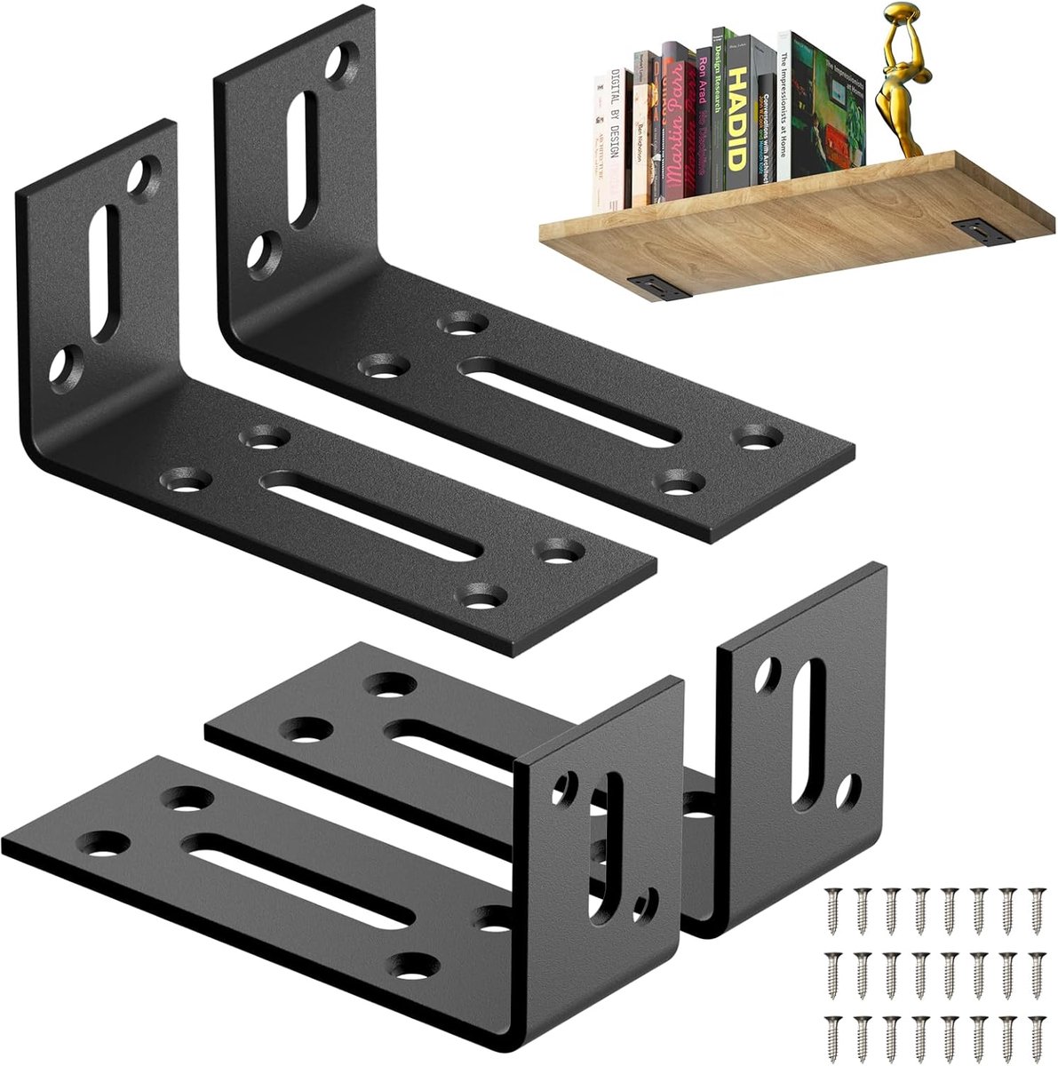 Hoekverbinder verstelbaar 8 x 4 cm - metalen hoek - met langgat - ideaal voor meubels - ShopVlot