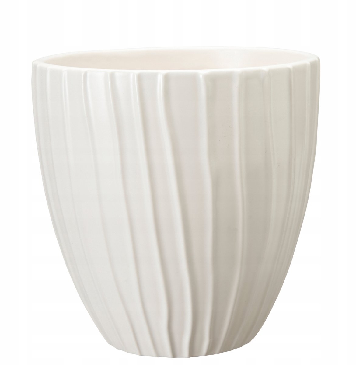 Keramische Pot Beż 14x14 cm - Decoratieve Bloempot voor Binnen en Buiten