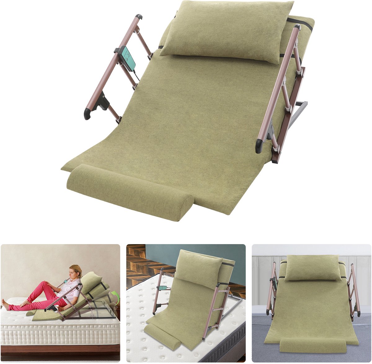 Elektrische Hefrugleuning - Legergroen - 50W - 120x75 cm - Koolstofstaal - Voor Ouderen En Zwangere Vrouwen