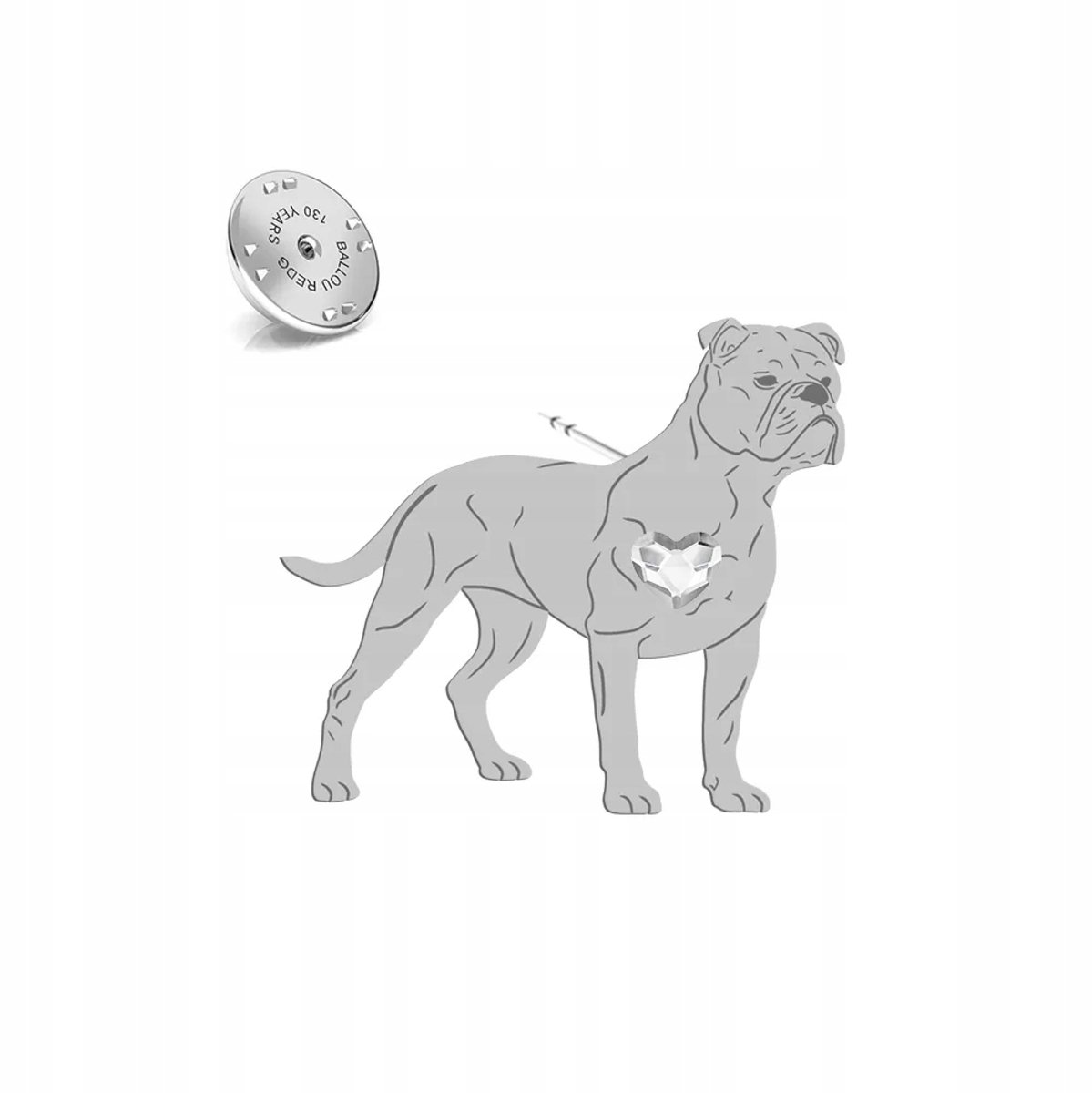 Zilveren Continental Bulldog Speld 925 - Uniek Cadeau met Gratis Gravure
