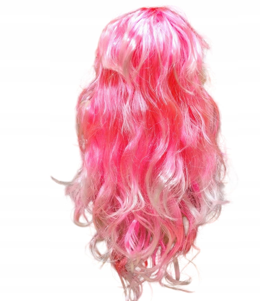 Neon Roze Gouden Pruik met Highlights - E126-2