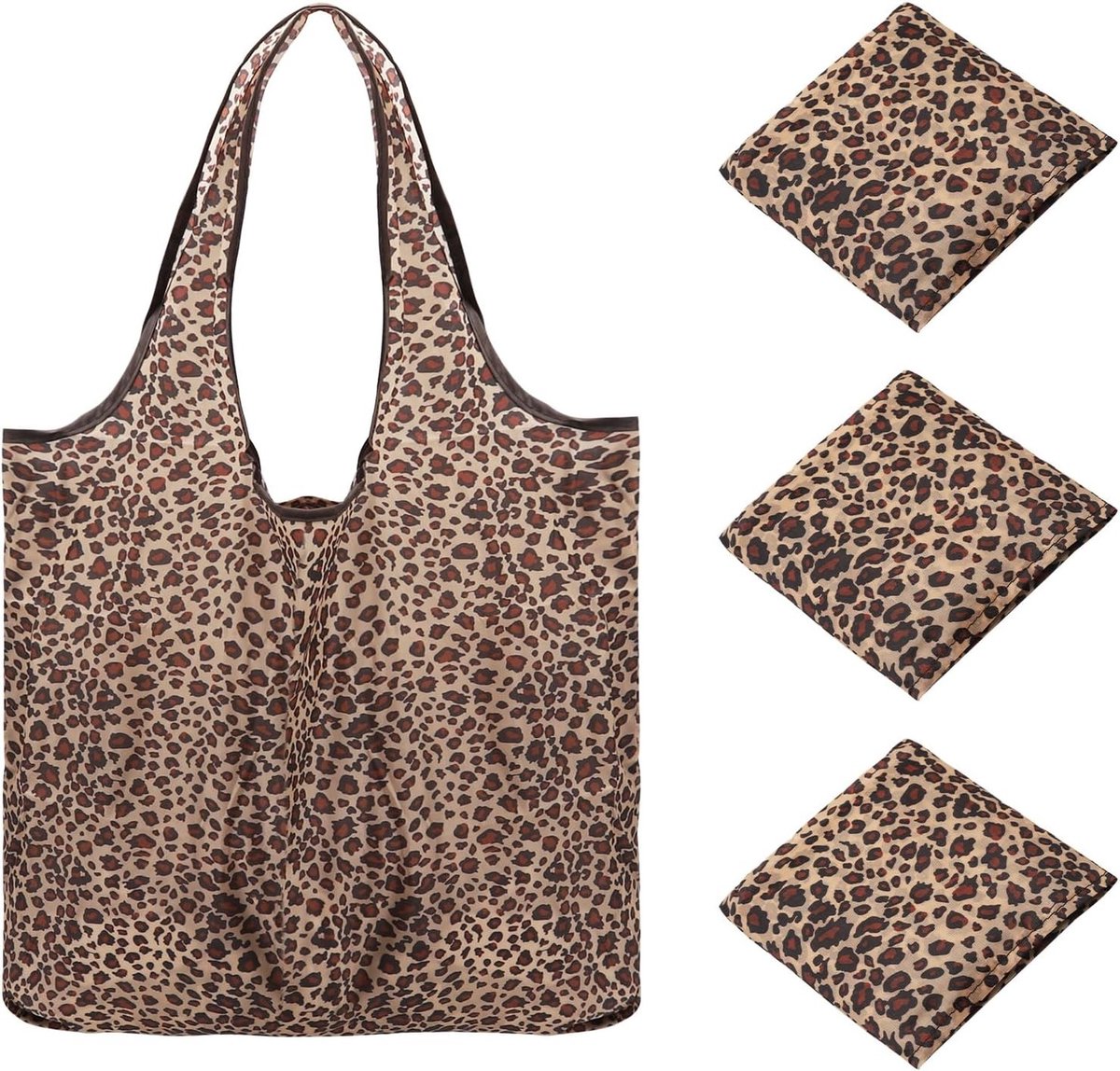 Boodschappentas - Luipaard - 47 x 35 cm - Opvouwbare en Wasbare Tas - Voor Dames en Heren