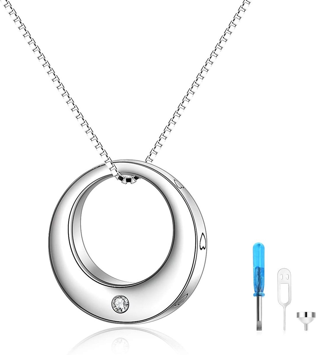 Ashes Necklace Sterling Silver Circle of Life Necklace Urn for Ashes Keepsake Memorial Jewelry Gifts for Women Men - ShopVlot