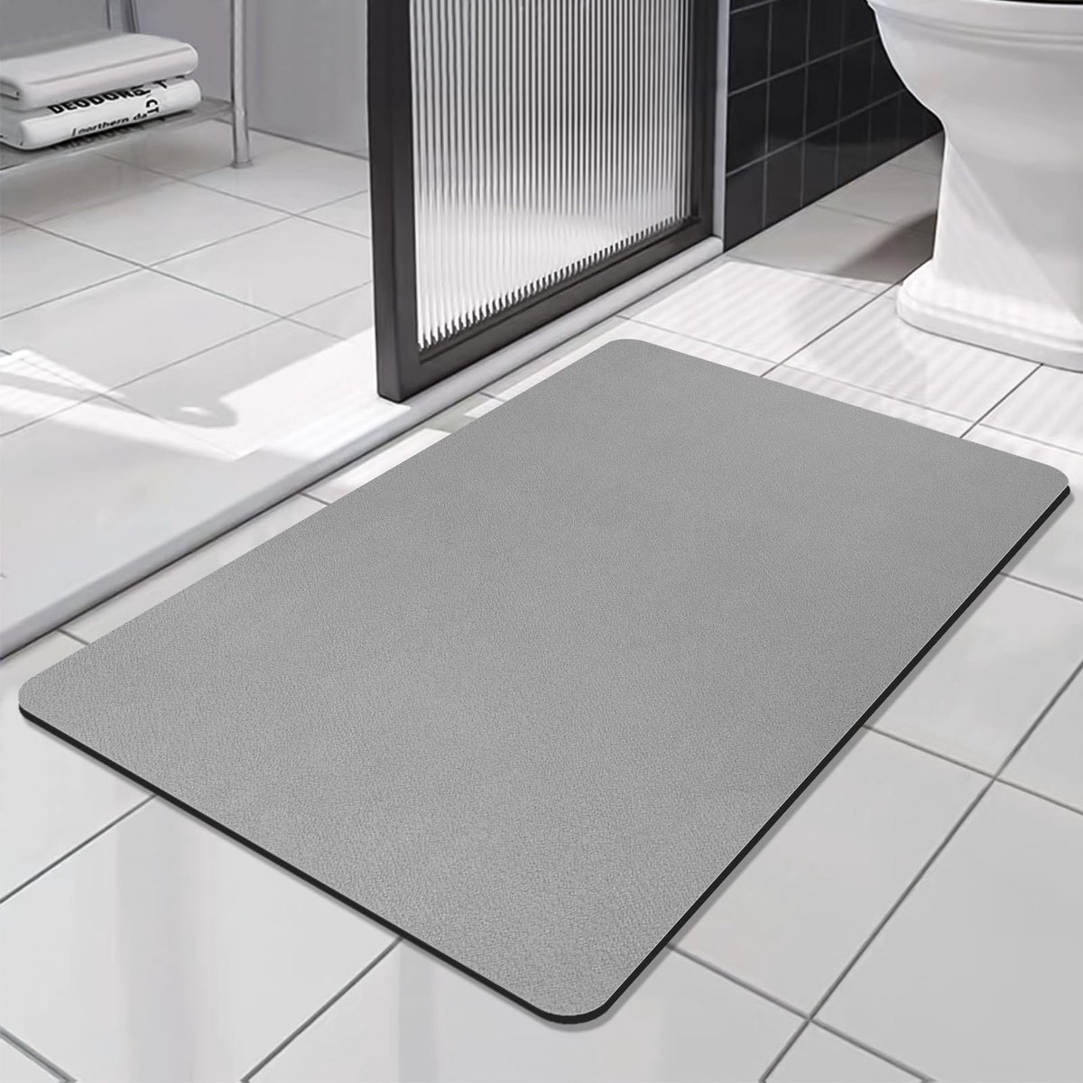 SnelShoppen - Super Absorberende Badmat Antislip Antischimmel Sneldrogend Badkamer Mat Keuken Deurmat (Grijs, 43x80cm)