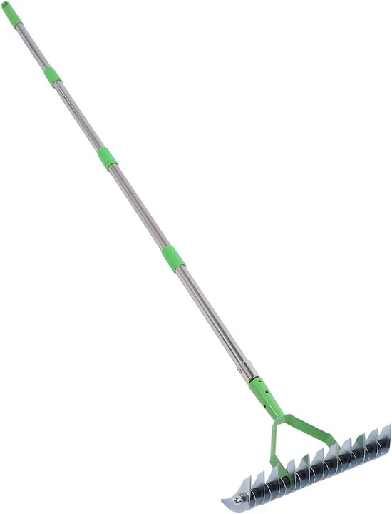 Verticuteerhark Rieten - Gras hark Gazon hark - Gazon Onderhoud - Gebogen Stalen Tanden - 11.4 cm tandlengte - Metaal — afbeelding 4