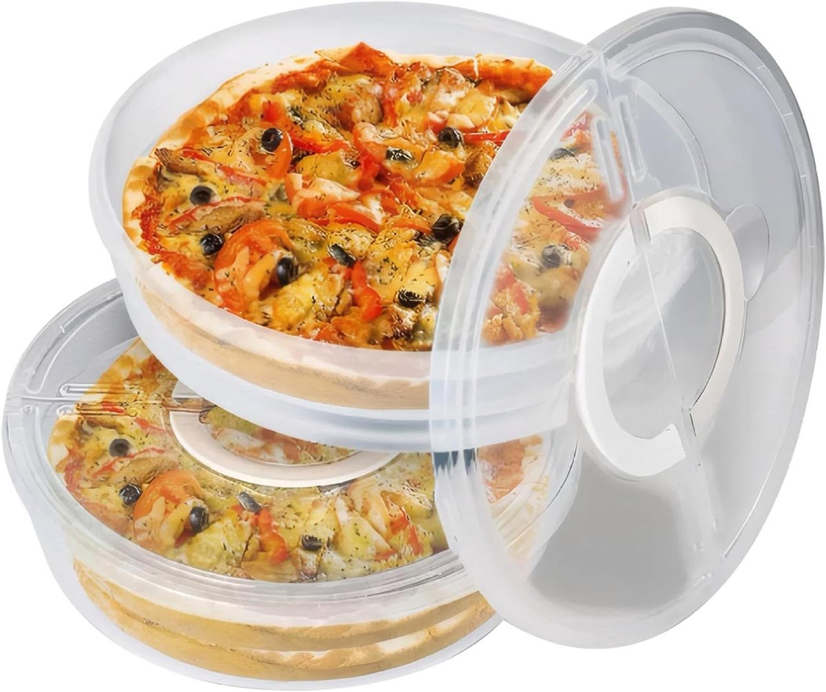 Pizza Opslag Container Taartdrager Bakjes Gebak Bewaren Met Handvat Deksel 30 cm Helder