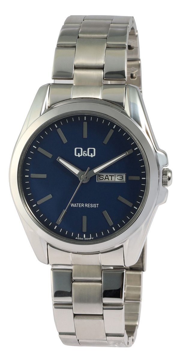 Q&Q Herenhorloge roestvrij staal Datumweergave