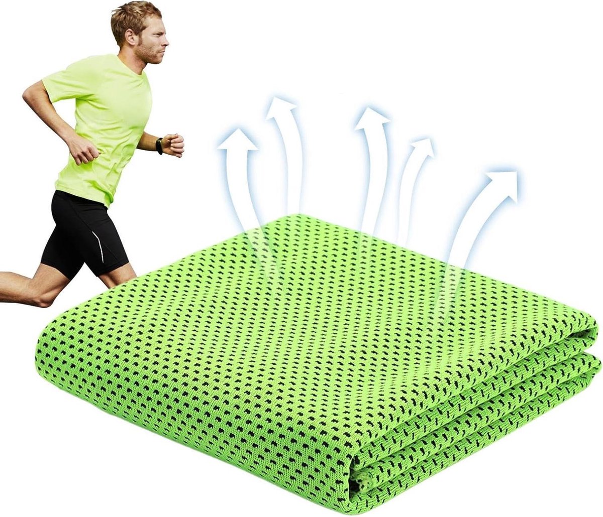 Koelhanddoeken - Natte handdoeken - Sportactiviteiten - Snel verdampend - 30x80 cm - Helder groen