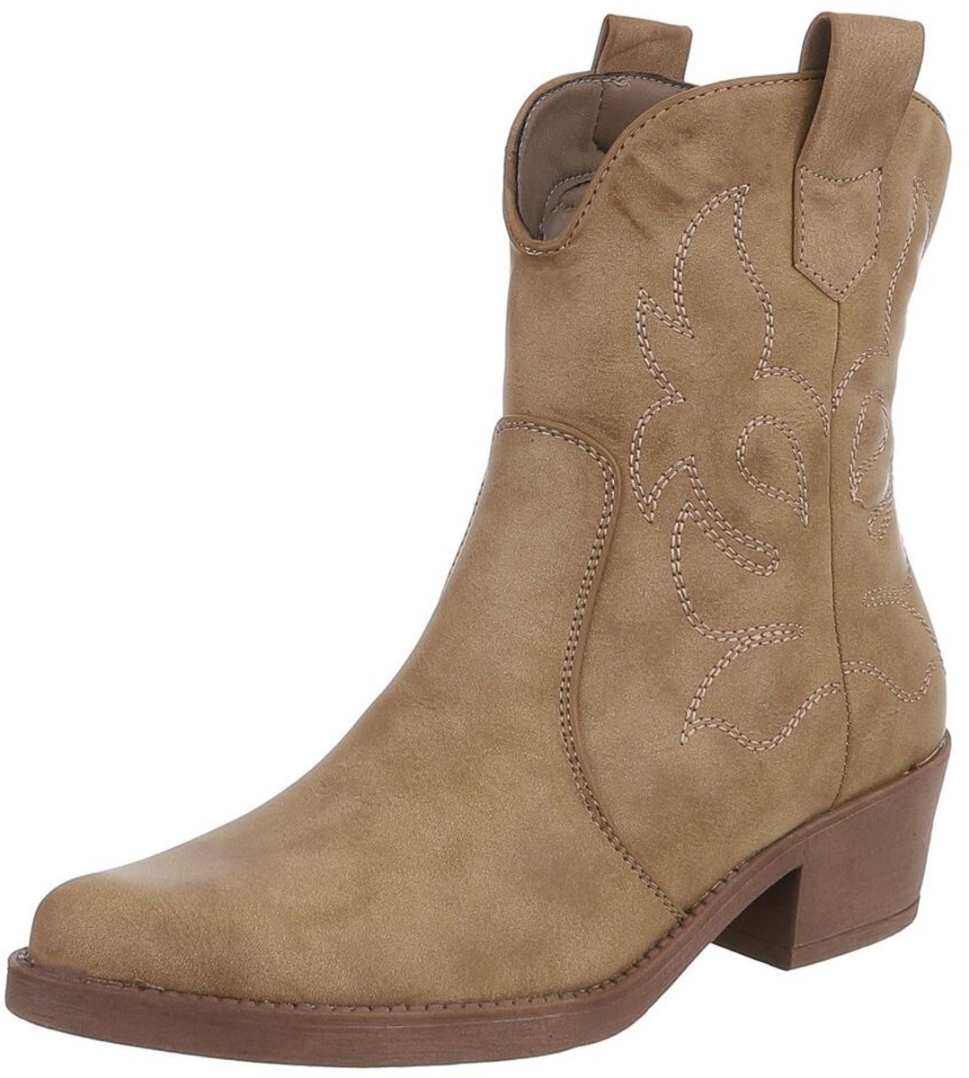 Cowboylaars - Blokhak en stikseldetails - Dames Mt:36