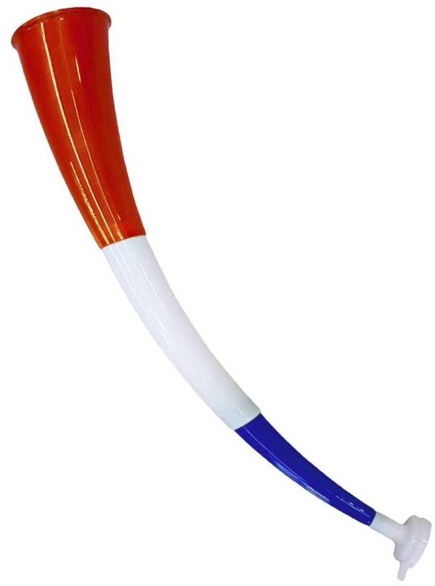 Funny Fashion Supporters blaastoeter met Franse vlag kleuren - rood/wit/blauw - kunststof - 56 cm - feestartikelen