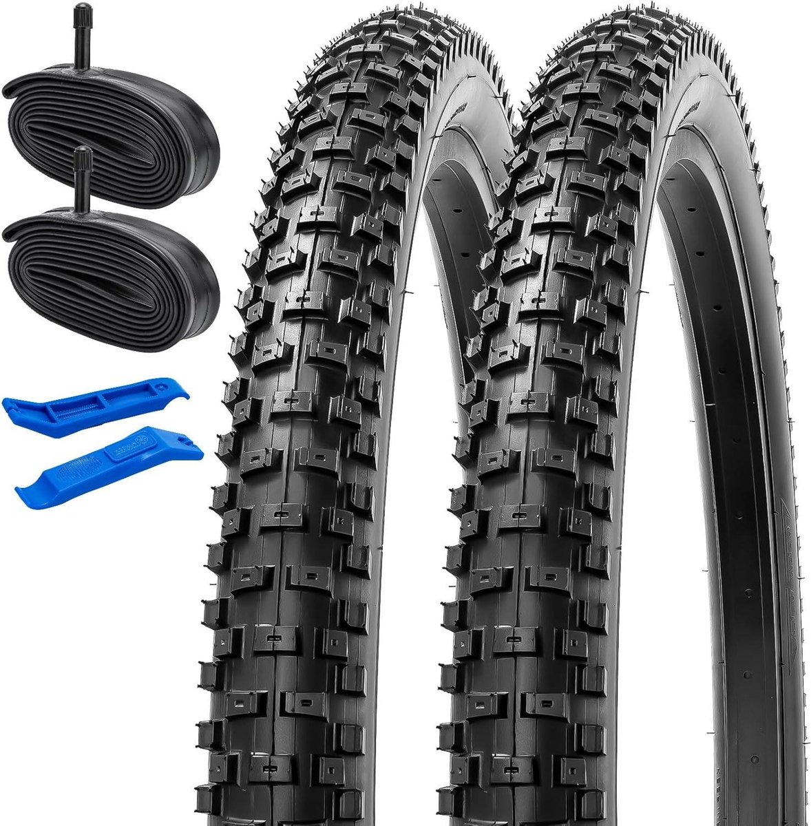 Fietsbanden Set - Banden Binnenbanden - Offroad Rijden - Hoge Grip Ontwerp - 24 Inch - Zwart
