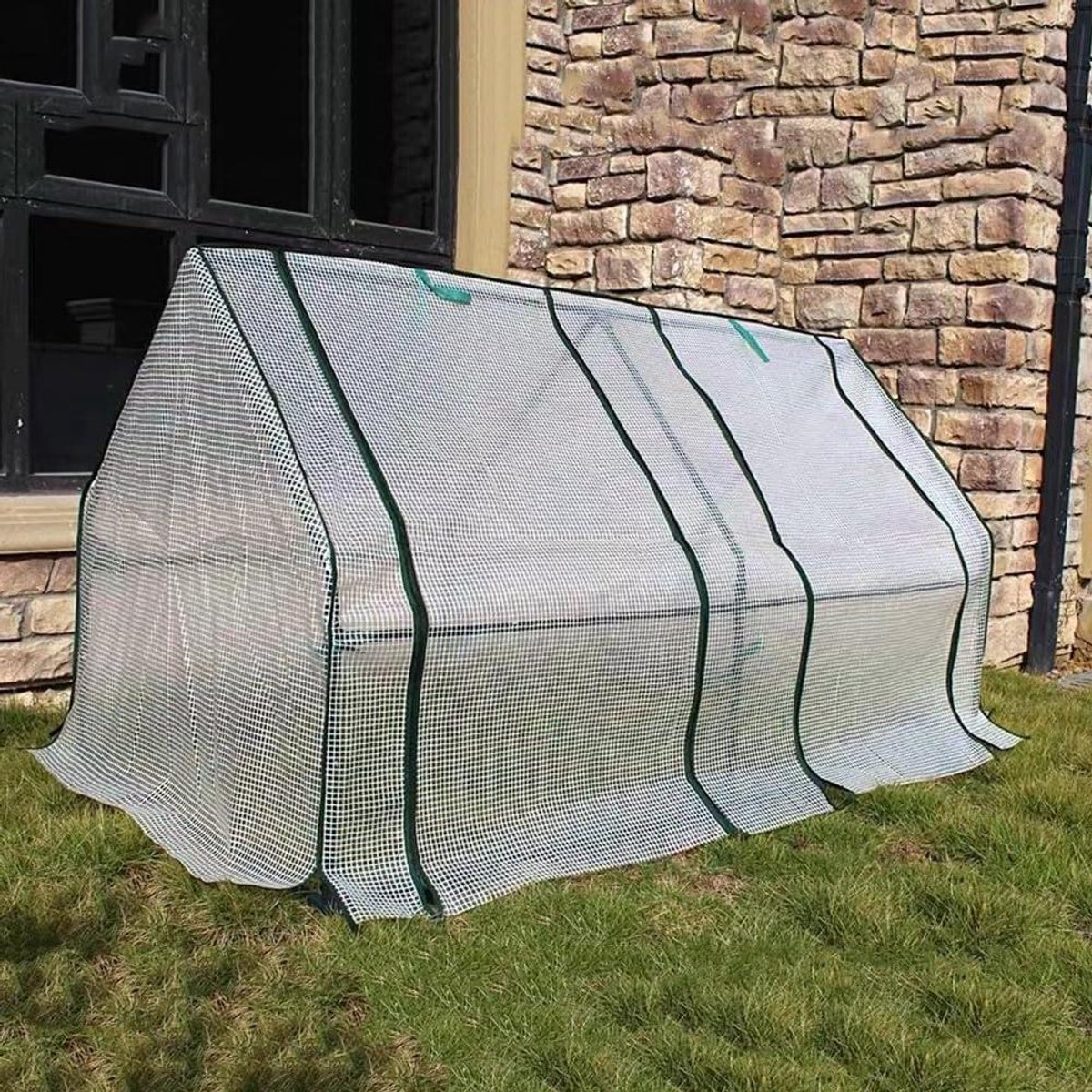 Kas Cover - Plantenhoes Beschermhoes - Planten Beschermen - Draagbaar PVC PE - 180x90x90 cm - Wit