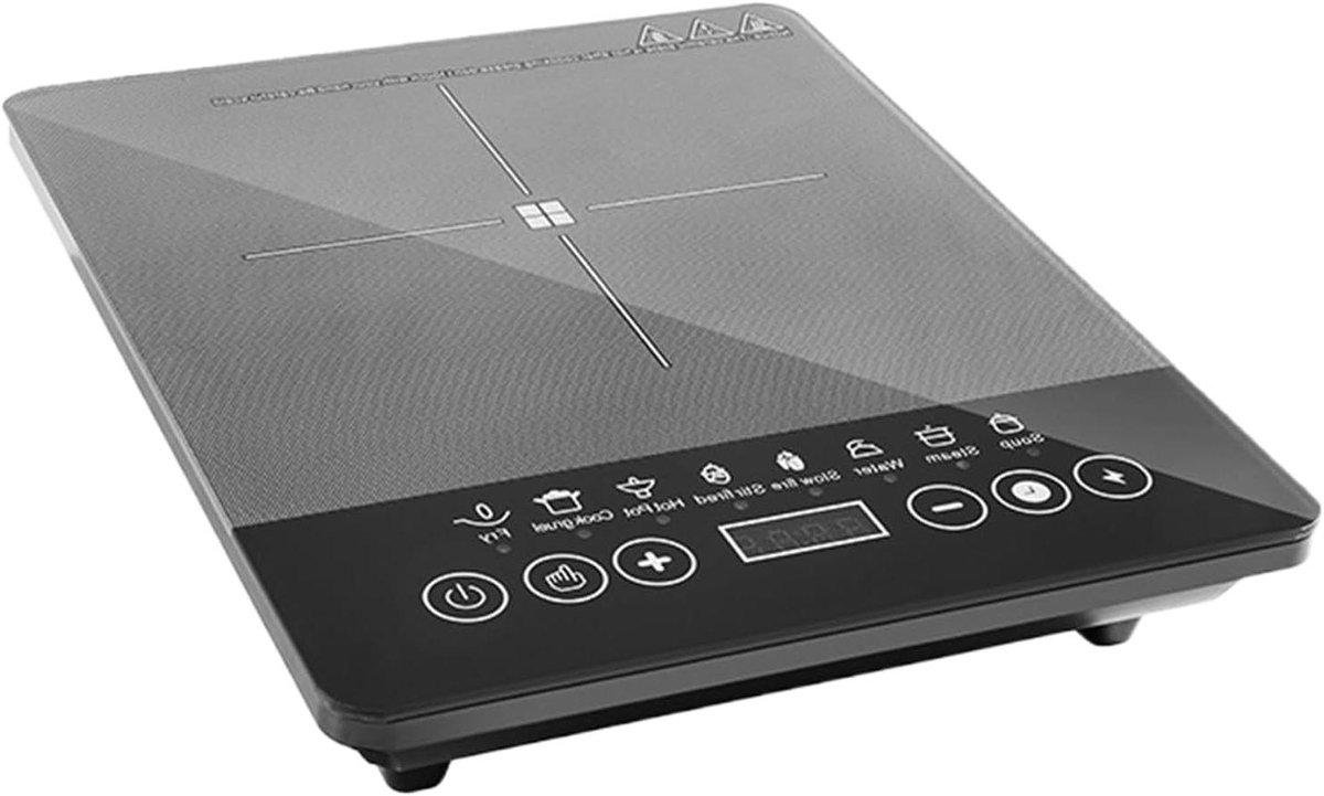 Inductie Kookplaat - Elektrische Griddle - Koken Buiten Huis - Adaptieve Voltage Technologie - 31.9W x 9.4D cm - Grijs