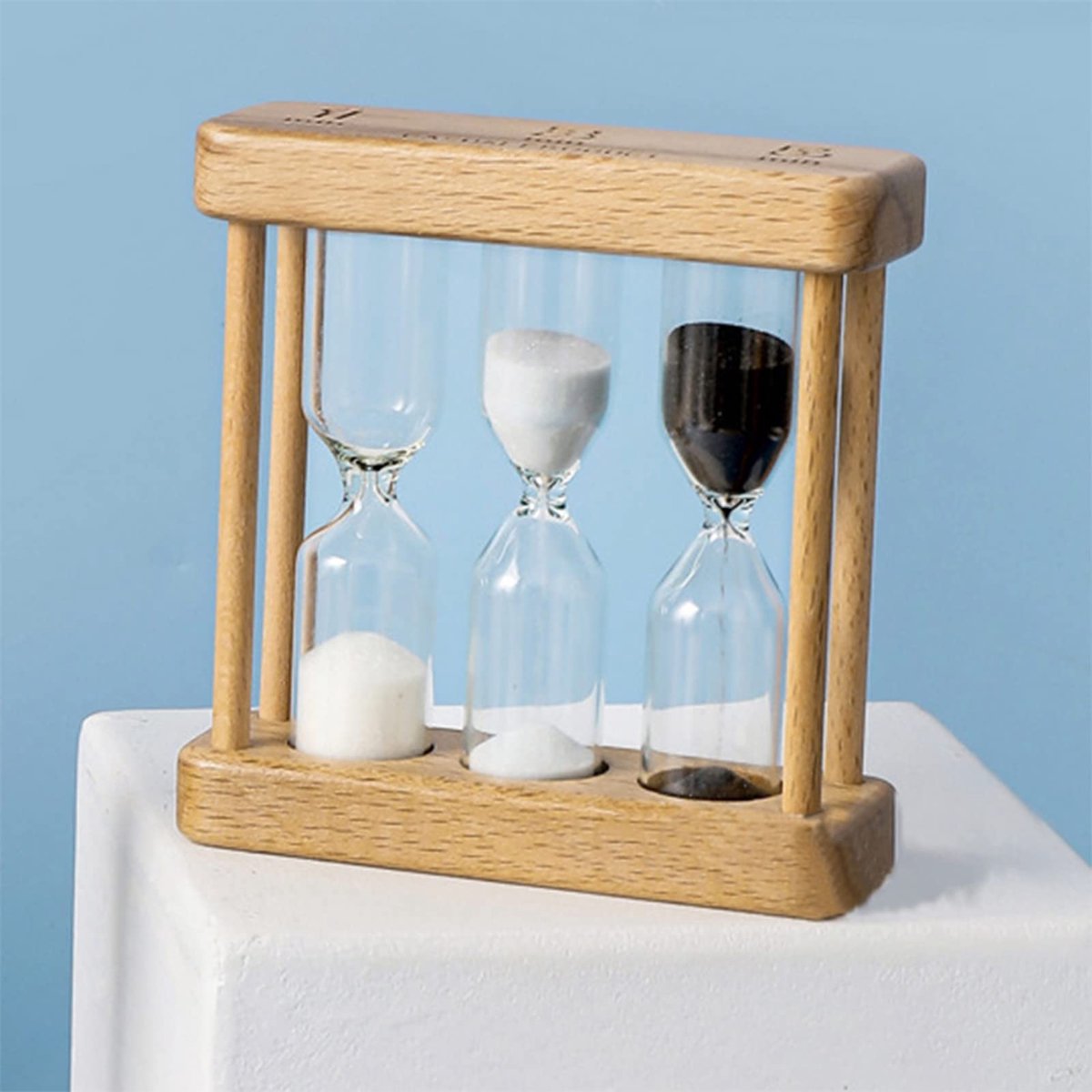 Dailygoods - 3-in-1 Uurglas Timer - Houten Decoratie