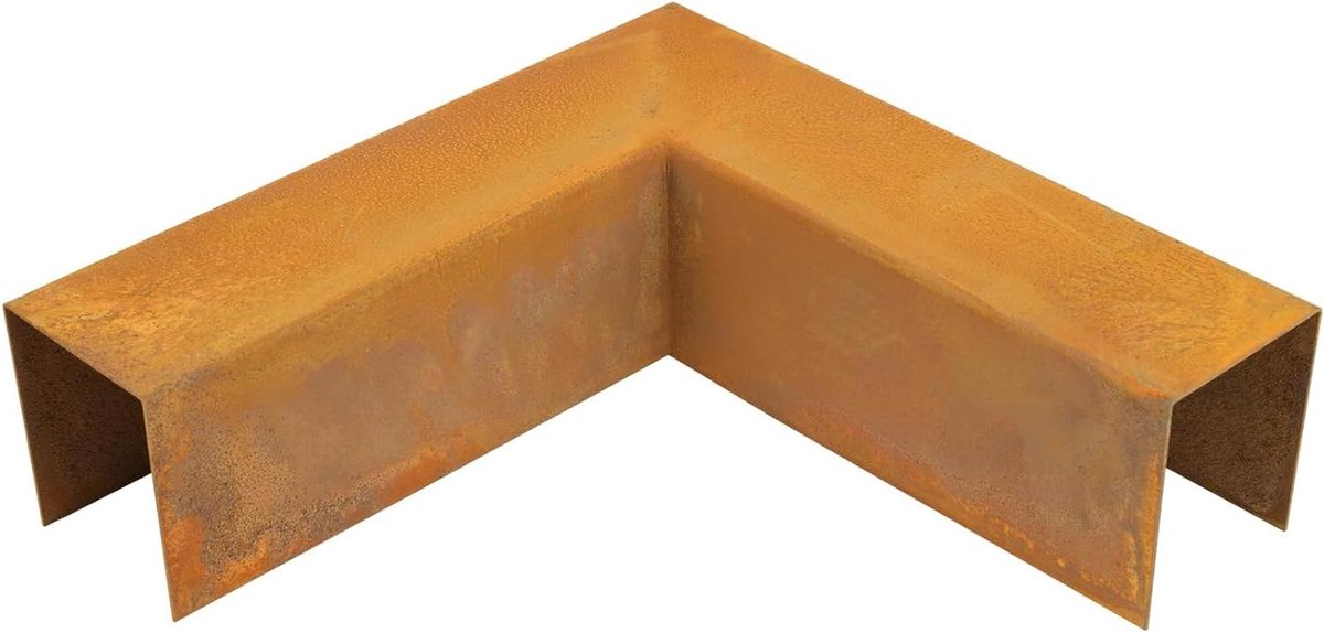 Cortenstaal Opsluitband Hoekstuk - Kantopsluiting Hoek - Tuin Afscheiden - Roestbruine Uitstraling - 20 x 5.2 x 6 cm - Roestbruin