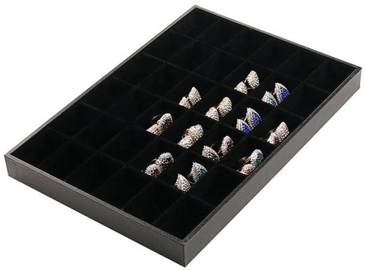 Sieradenbox - Zwarte Fluwelen Coating - Voor Kettingen en Armbanden - Opbergdoos - Perfect voor Ringen en Oorbellen - Geschikt voor Alle ..