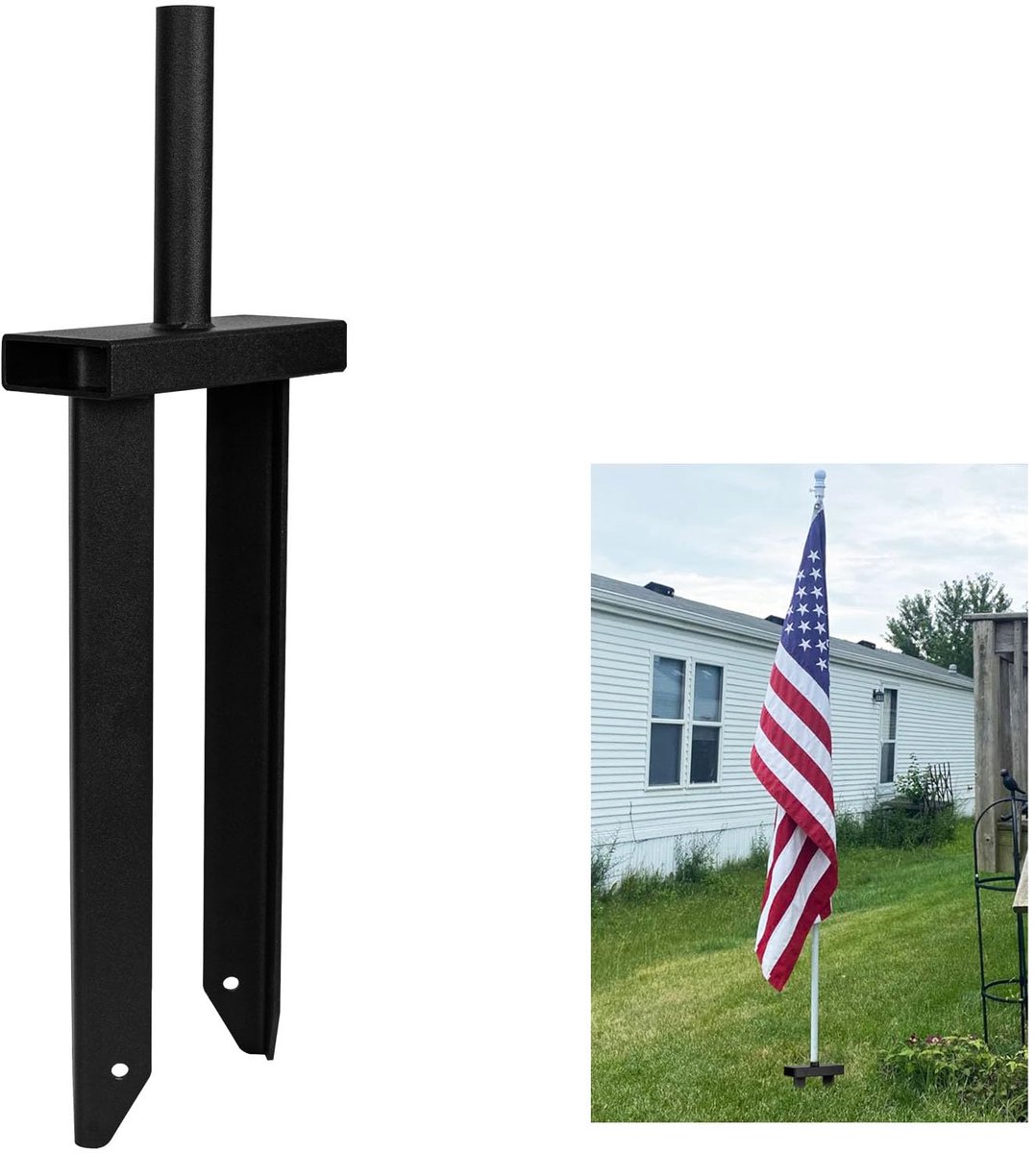 Dailygoods - Flagpole Ground Spike - Stevige Metalen Grondpen voor Vlaggen en Parasols