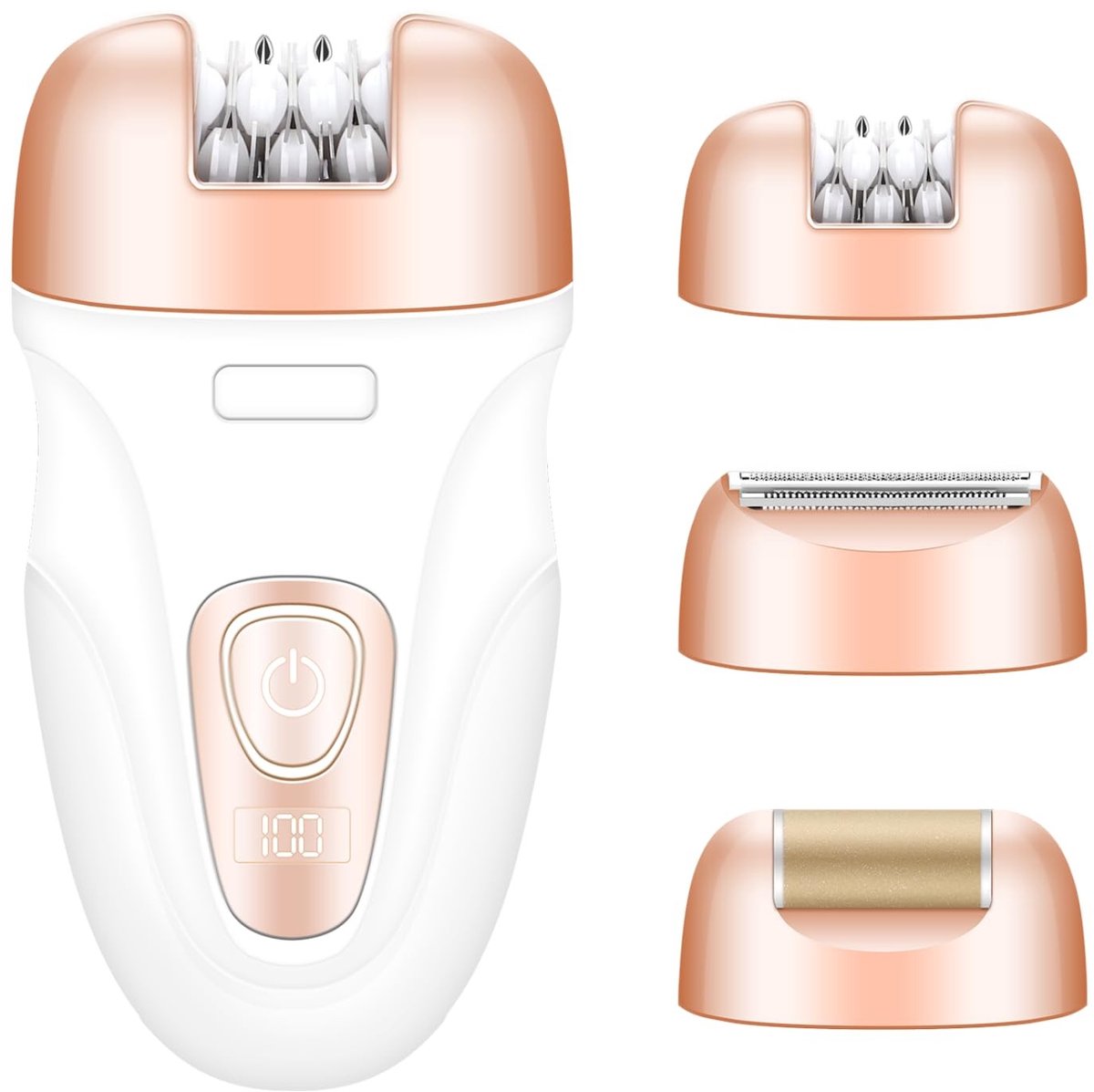 Dailygoods - Draadloze Oplaadbare Epilator voor Vrouwen - 3-in-1 met Scheerapparaat en Voetvijl