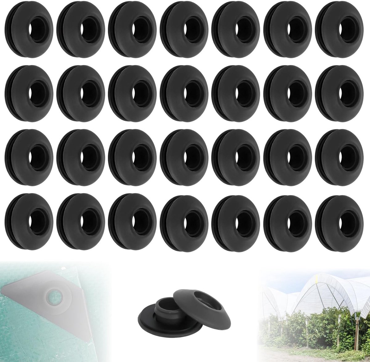 Dailygoods- Ogenenset 50 Stuks - Kunststof Oogjes - Duurzaam - Voor Afdekzeil - Voor Tenten - Afmetingen 28 x 28 x 12 mm