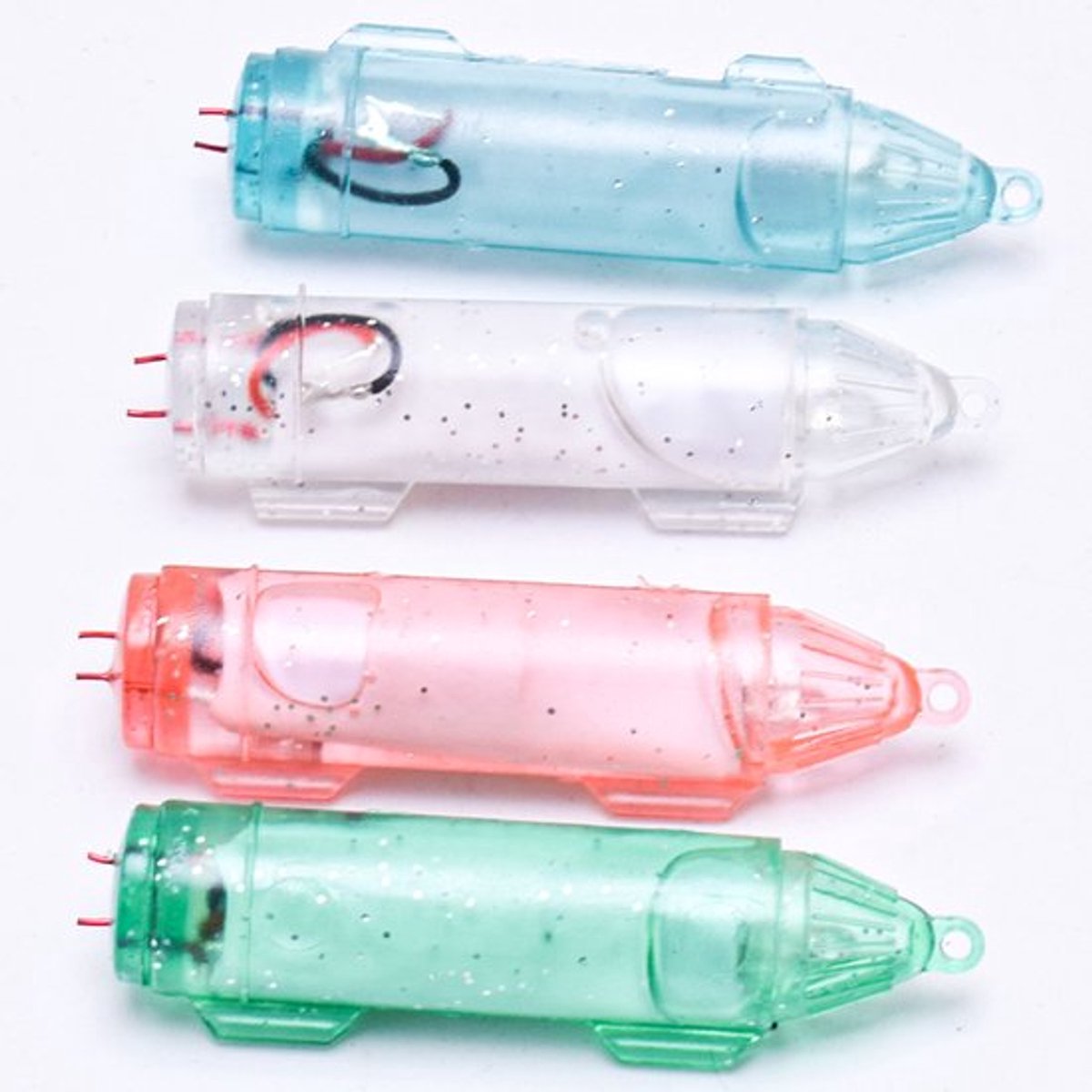 4 LED-diepzeevislampen, waterdichte universele aaslampen voor zoet- en zeewater, mini onderwater vislampen